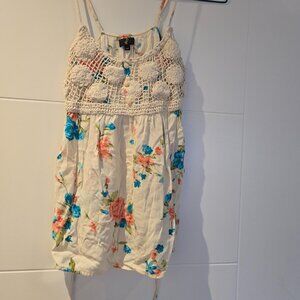 G21 Floral Crochet Bodice Camisole | Size S/P | Cream Multi